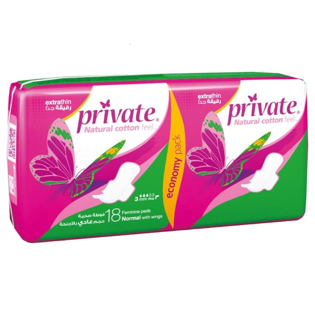 * Private Extra Thin Normal With Wings, 18's