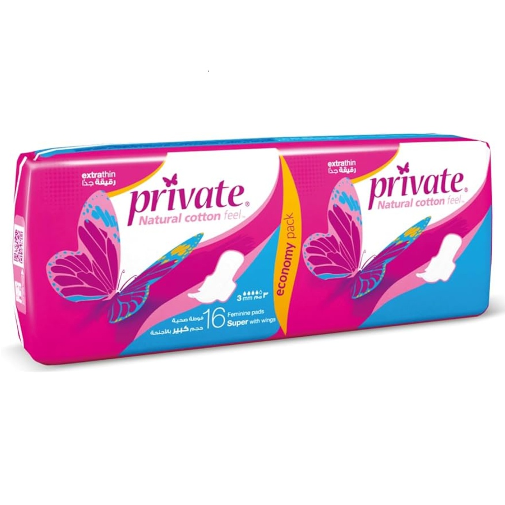* Private Extra Thin Super With Wings, 16's