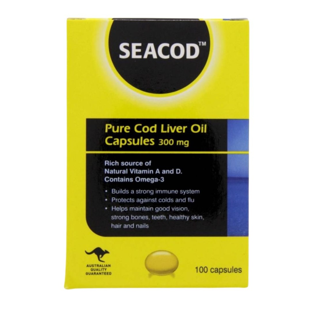 * Seacod Cod Liver Oil 300mg Capsules, 100's