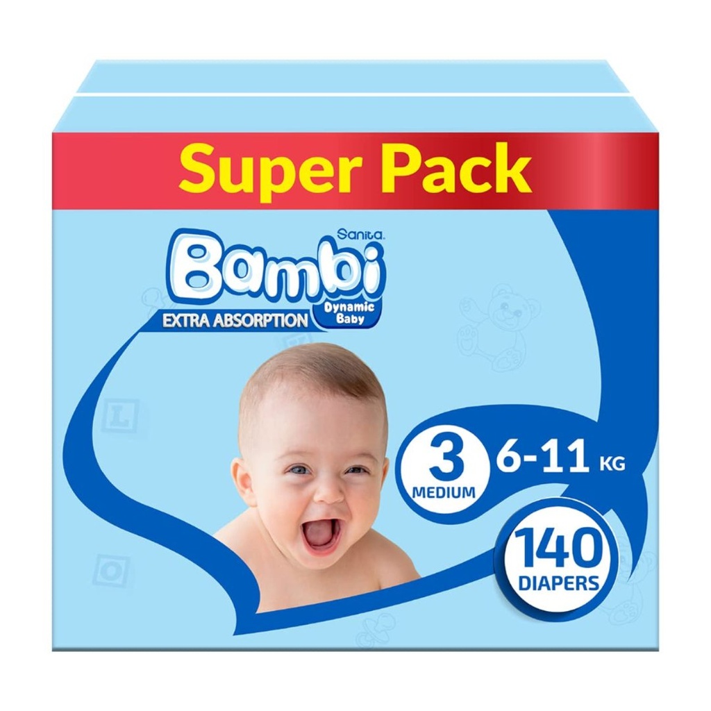 * Sanita Bambi Size 3 (M), 140's - (Old Pack)