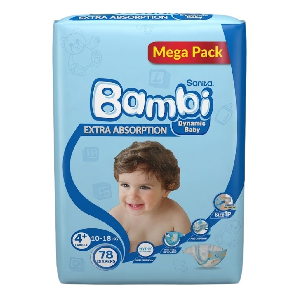 * Sanita Bambi Size 4+ (L+), 78's - (Old Pack)
