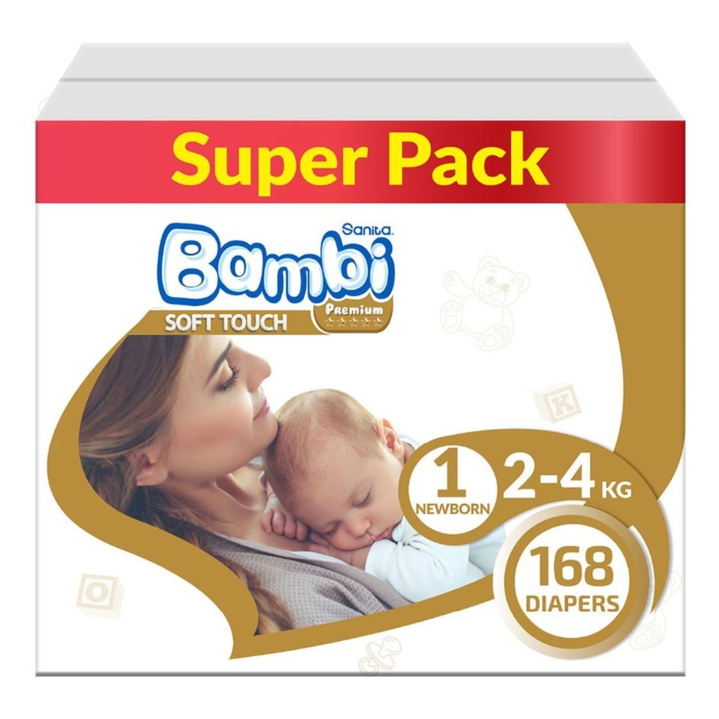 * Sanita Bambi Newborn Size 1, 168's