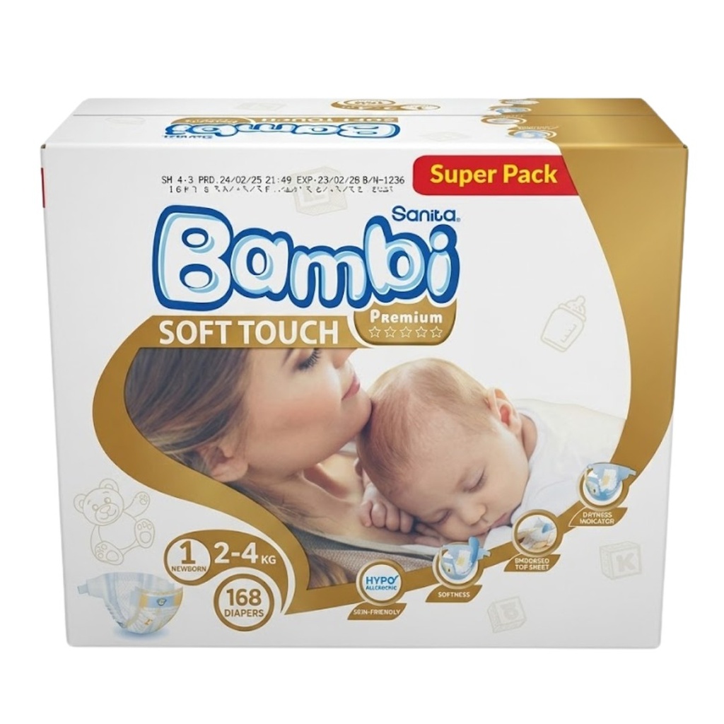 * Sanita Bambi Newborn Size 1, 168's