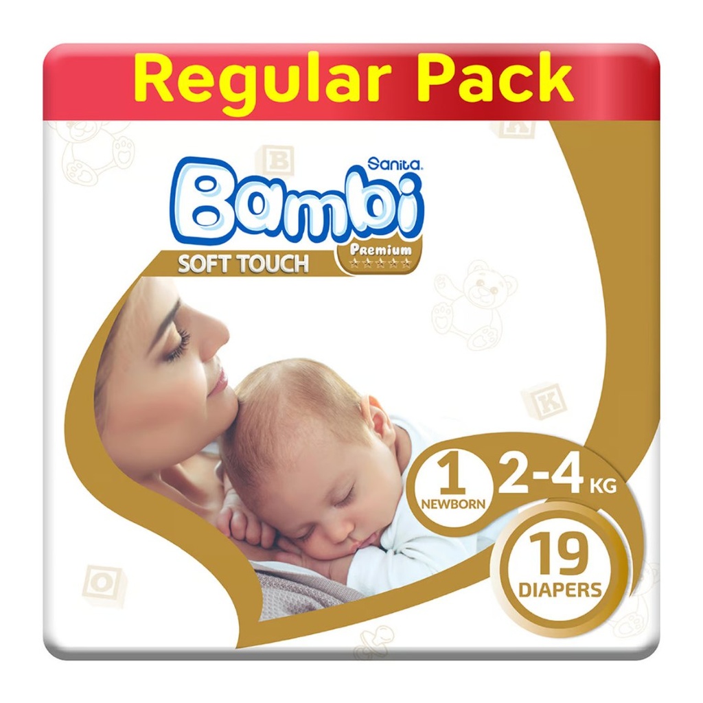 * Sanita Bambi Newborn Size 1, 19's - (Old Pack)