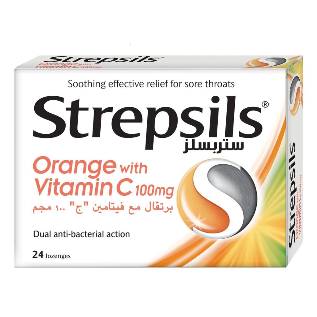 * Strepsils Orange with Vitamin C Lozenges, 24's
