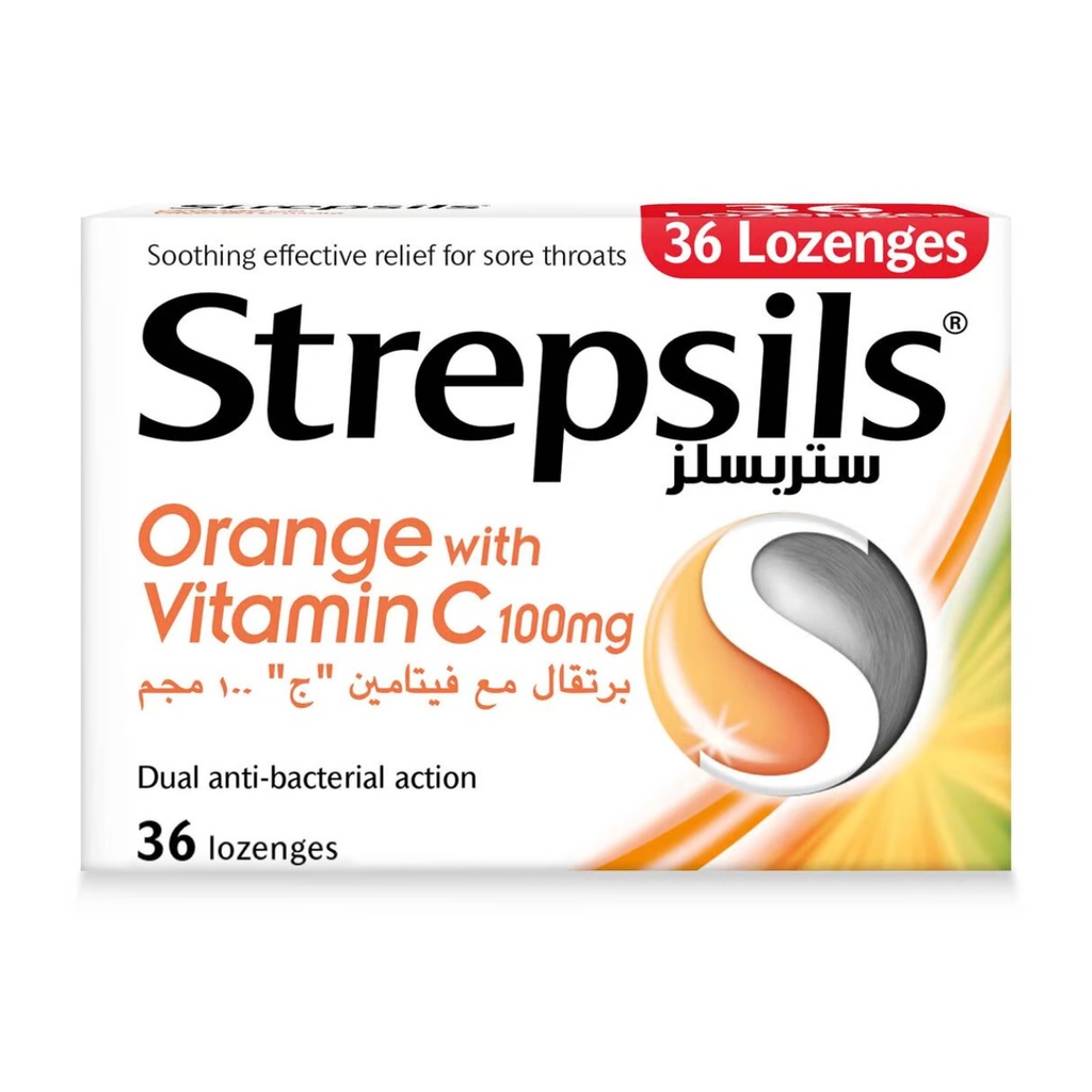 * Strepsils Orange with Vitamin C Lozenges, 36's
