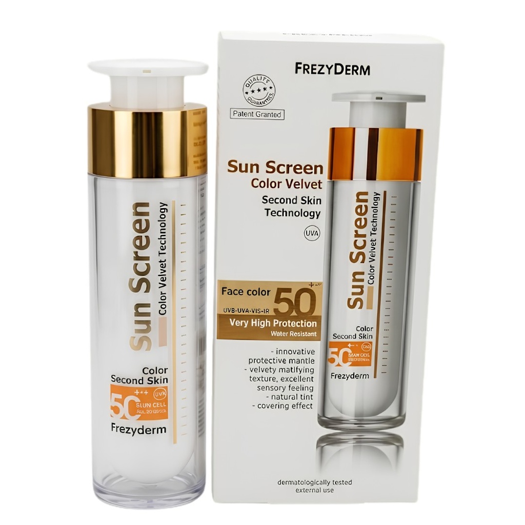 * Frezyderm Sun Screen Velvet SPF50+ Color Face Cream, 50ml