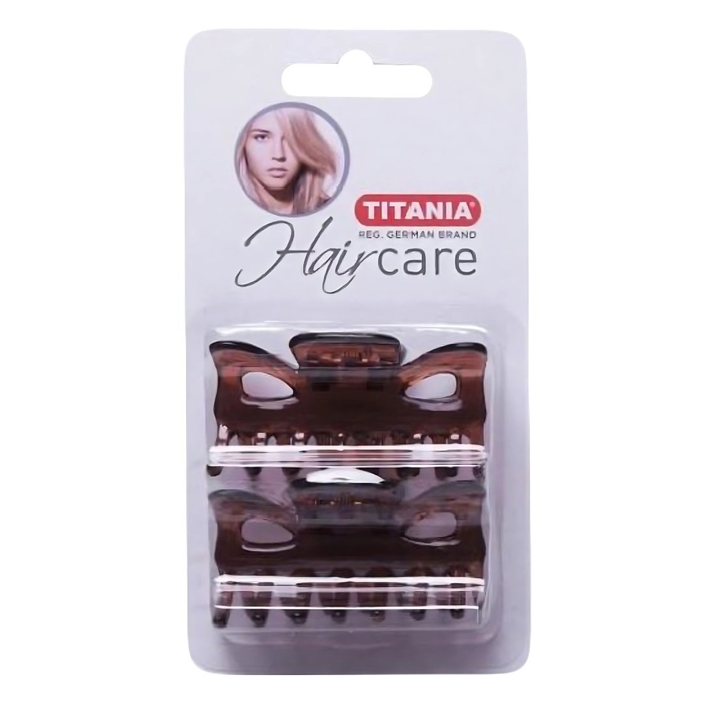 * Titania Hair Brown Clips, 2's - 8020/8