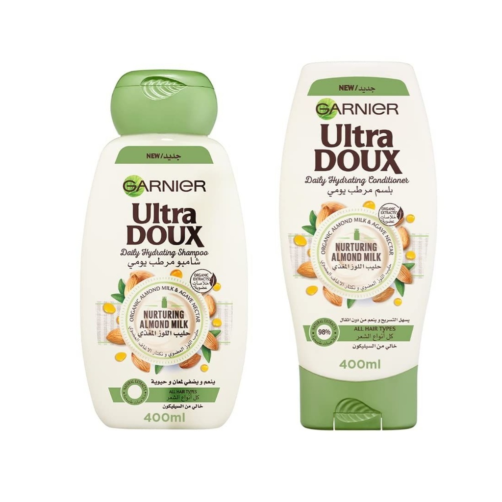* Garnier Ultra Doux Almond Milk Shampoo + Conditioner, 360ml - OFFER (30% Off)