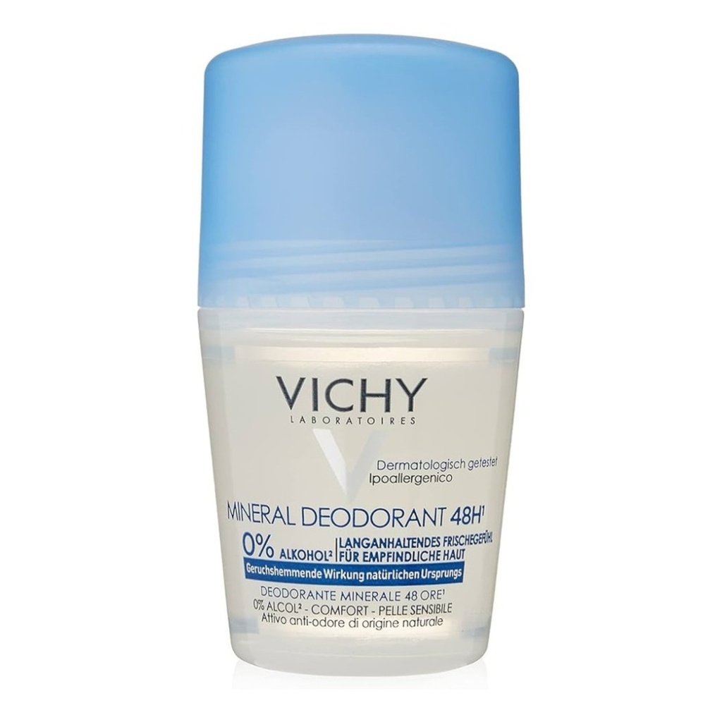 * Vichy Deodorant 48H Mineral Roll-On, 50ml - Blue
