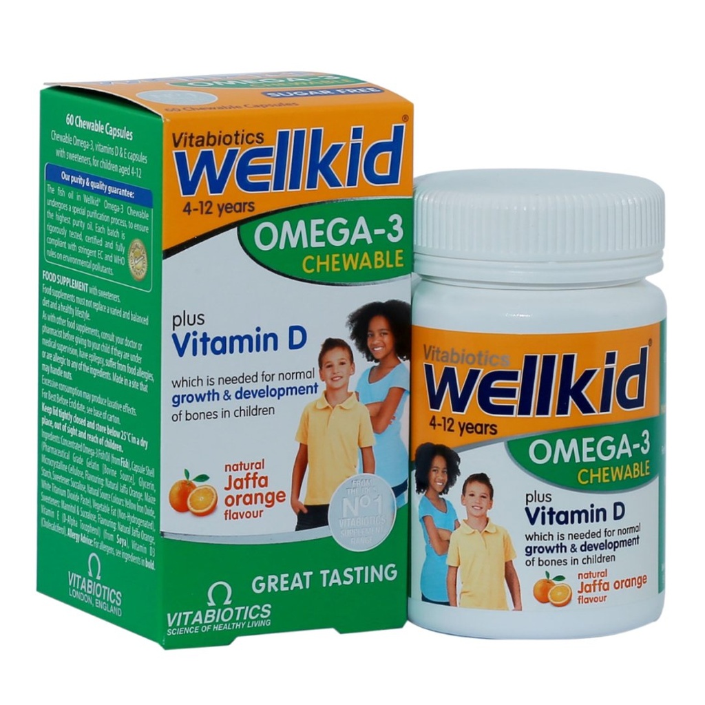  Vitabiotics Wellkid Omega 3 - Orange Chewable Capsule, 60's