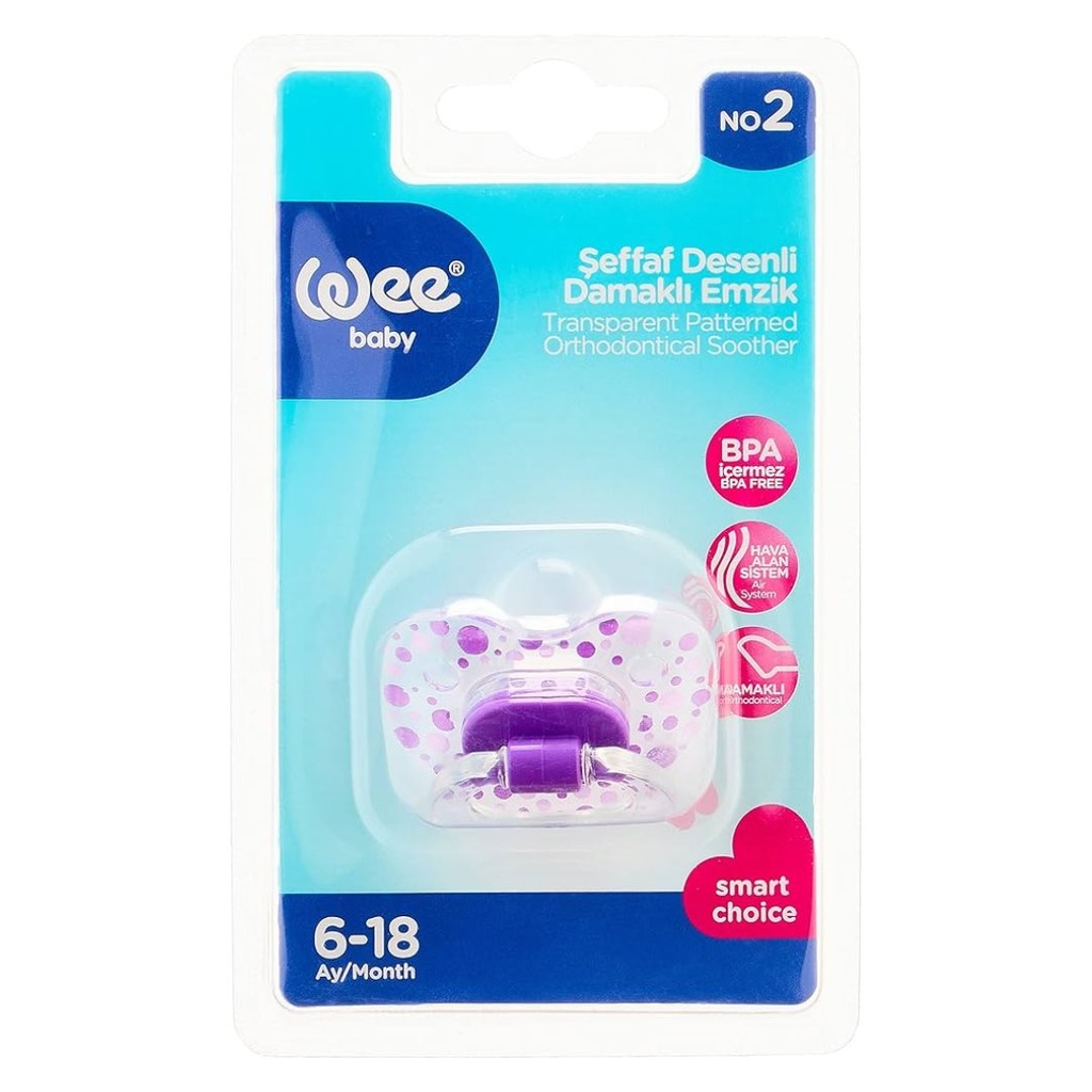 * Wee Baby Soft Silicone Patterned Soother No2 - 834-F