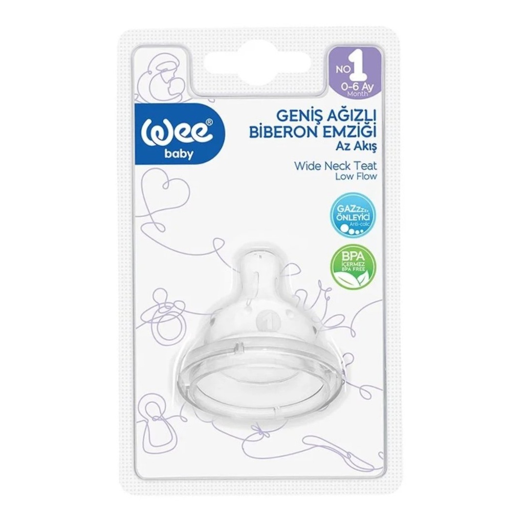 * Wee Wide Neck Silicone Nipple No1 - 828-F