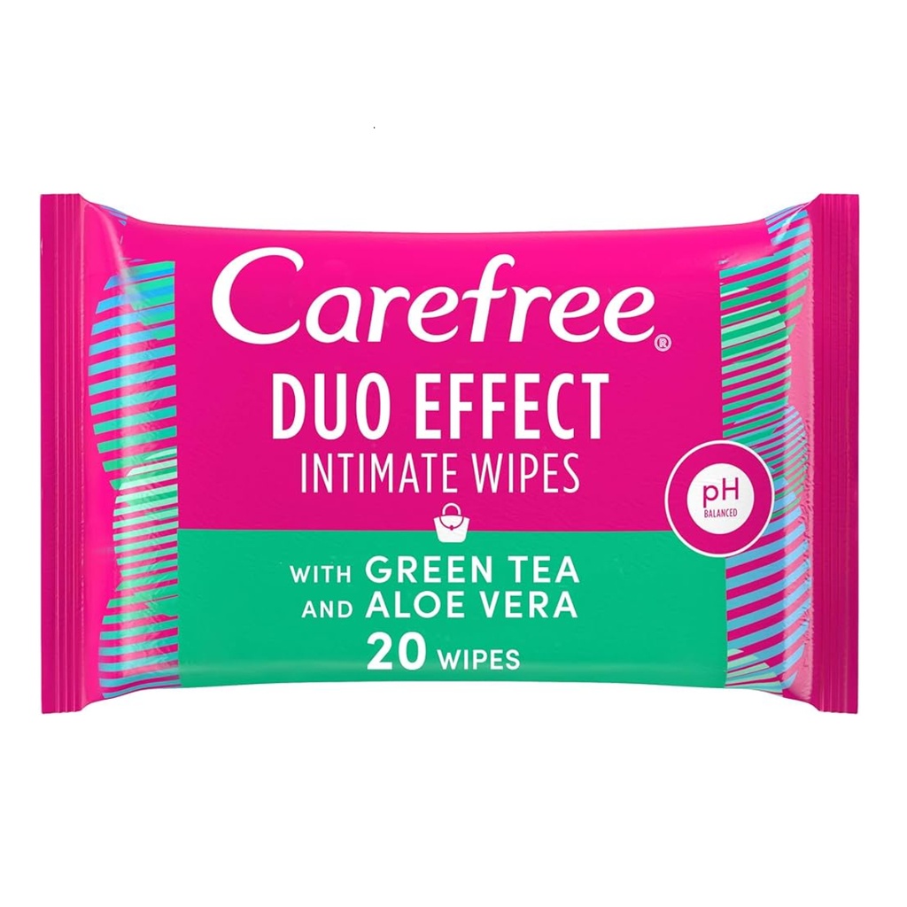 Carefree Aloe Vera + Green Tea Intimate Wipes, 20's