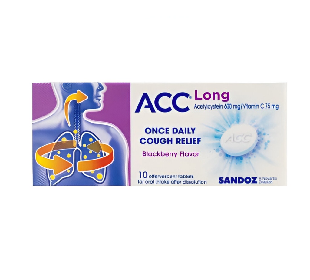 Acc Long 600mg Effervescent Tablets, 10's