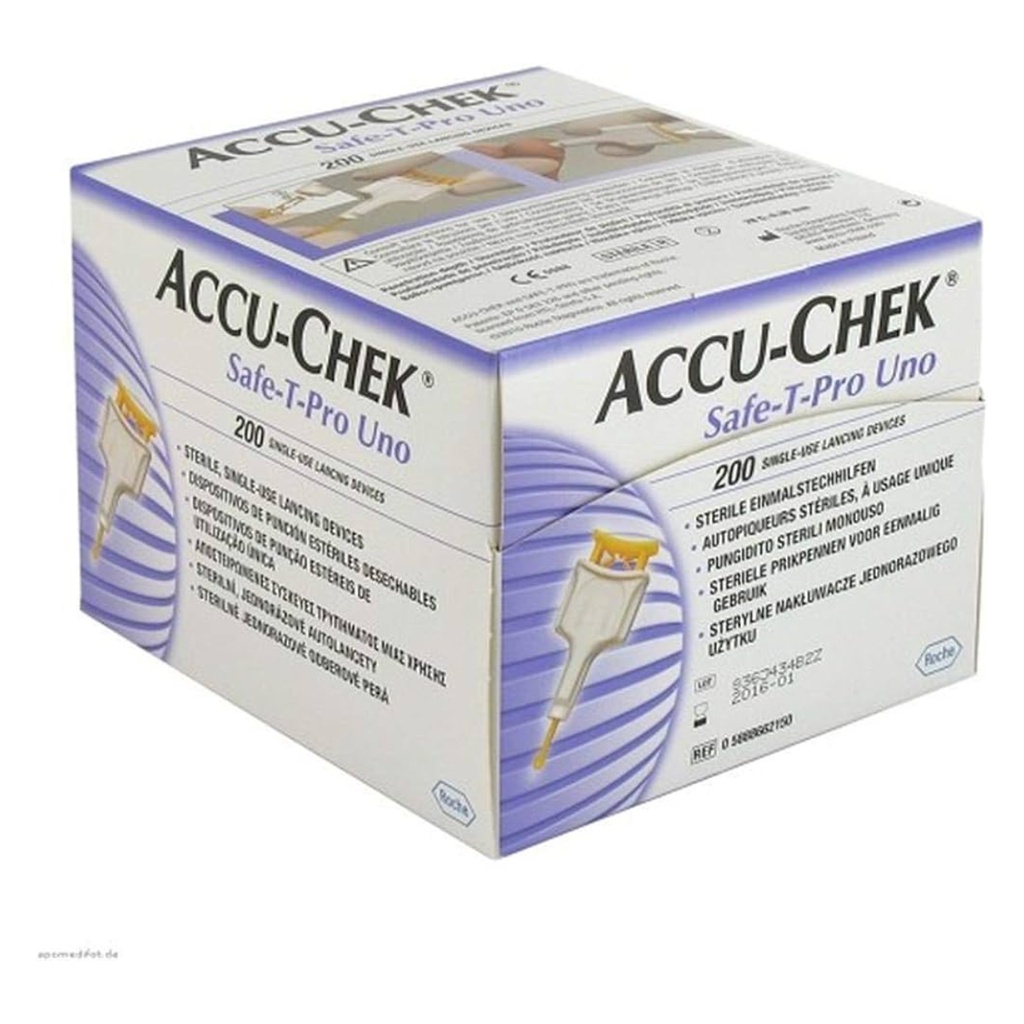 Accucheck Safe Pro Uno Lancets, 200's