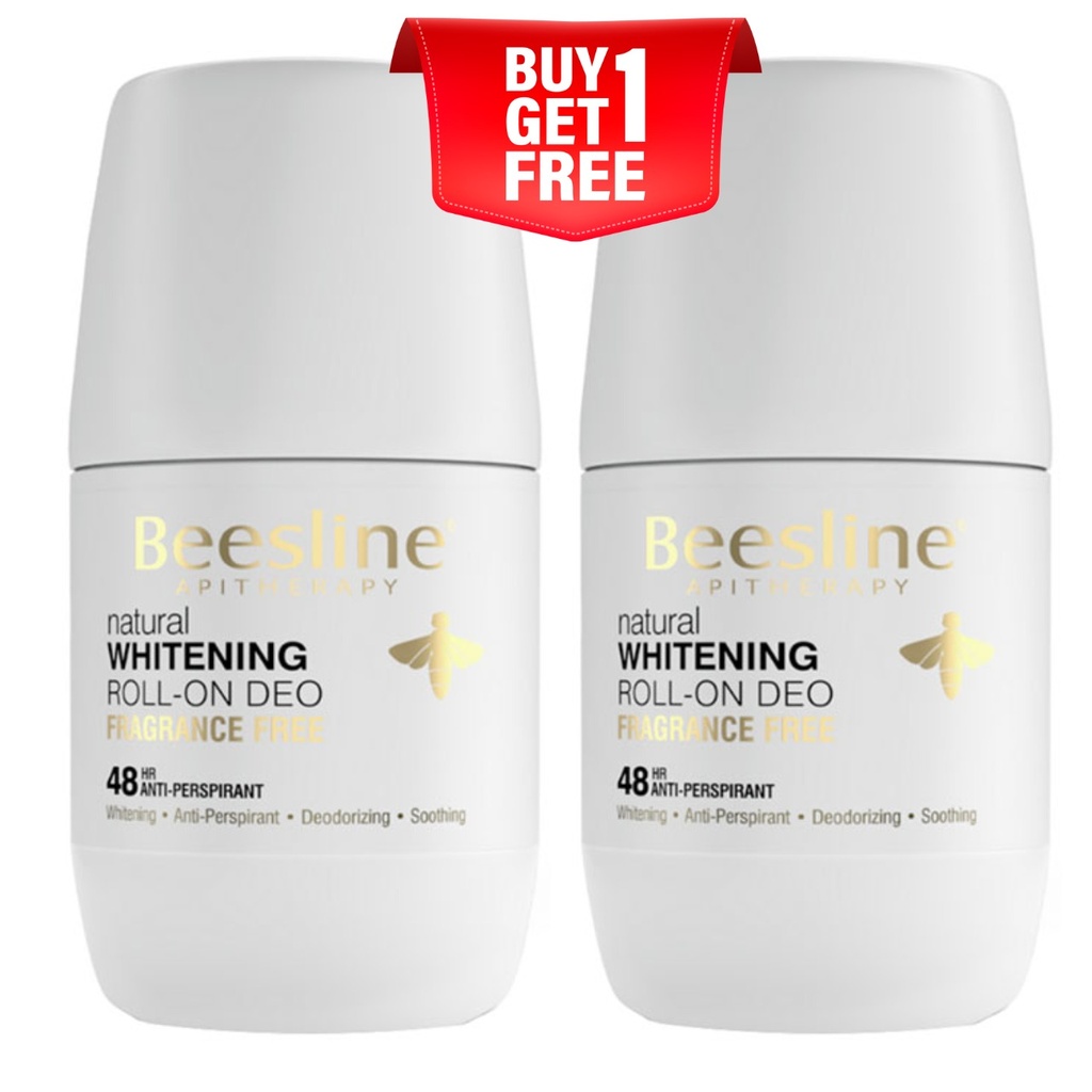 * Beesline Deodorant Fragrance Free Roll-On, 50ml - (1+1 Free)