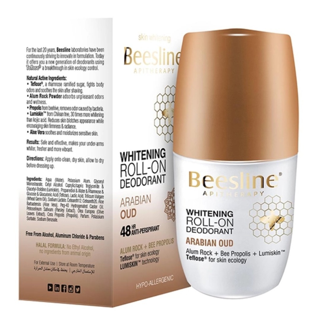 Beesline Deodorant Arabian Oud Roll-On, 50ml (1+1 Free)