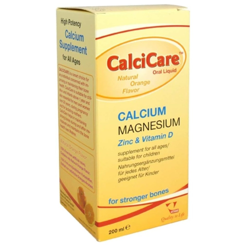 Calcicare Calcium + Magnesium Syrup, 200ml.