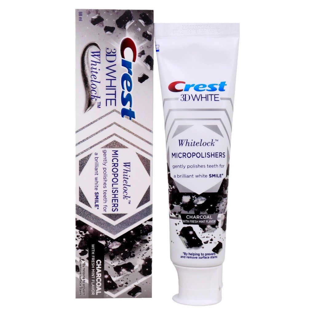 * Crest 3D Whitelock Charcoal Toothpaste, 88ml
