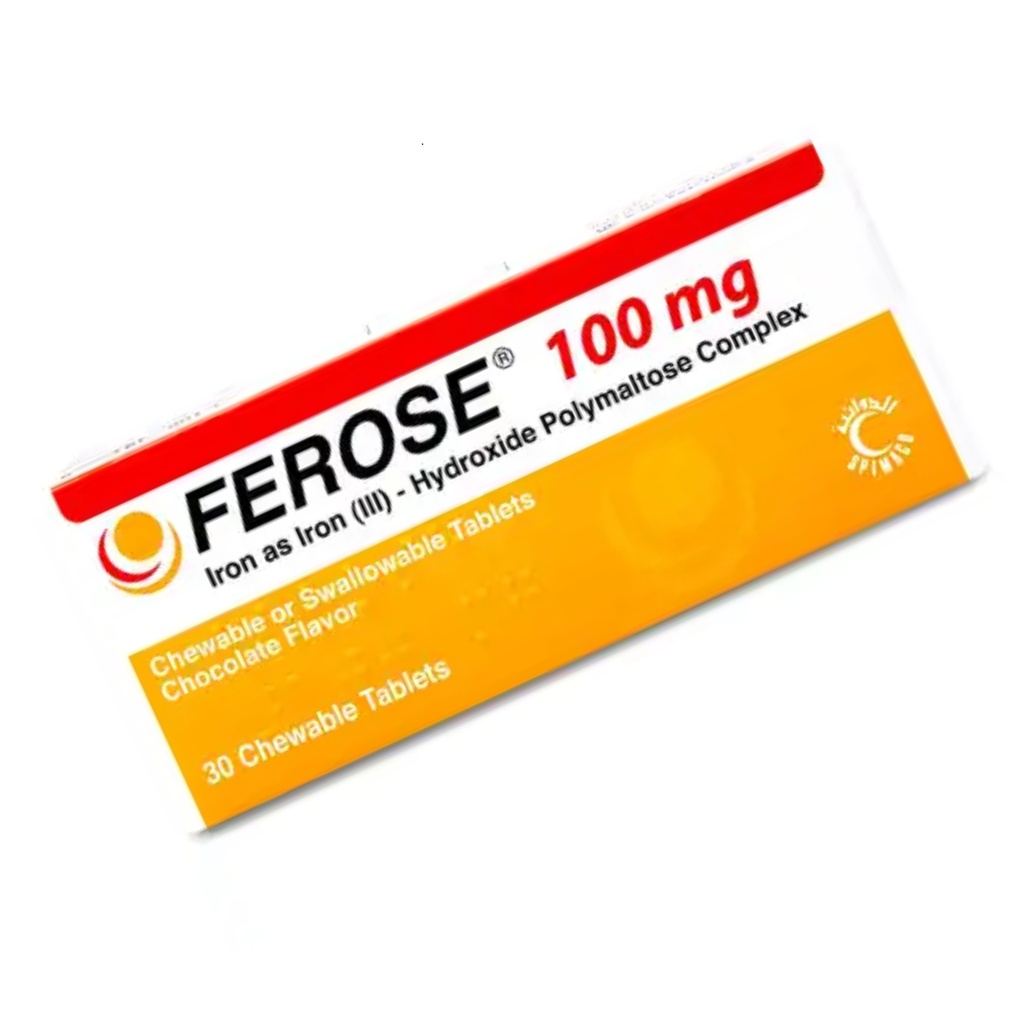 * Ferose 100mg Chewable Tablets, 30's 