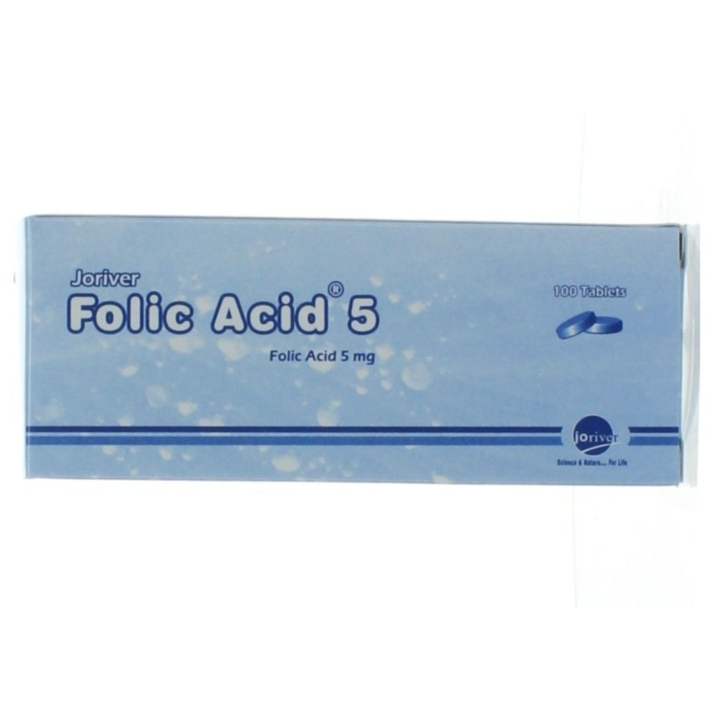 Joriver Folic Acid 5mg Tablets, 100's
