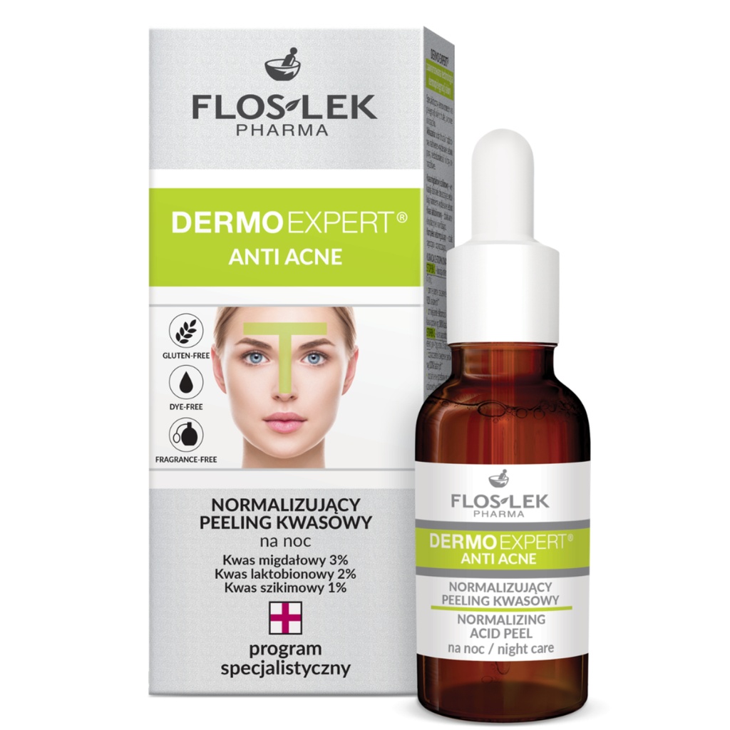 Floslek Anti-Acne Normalizing Acid Peel Night, 30ml