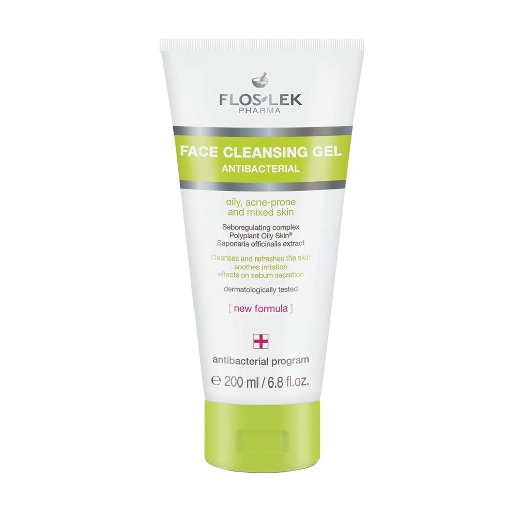 Floslek Antibacterial Face Cleansing Gel, 200ml