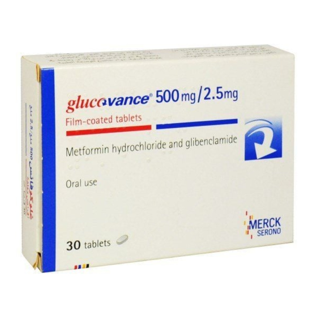 Glucovance 500mg/2.5mg Tablets, 30's