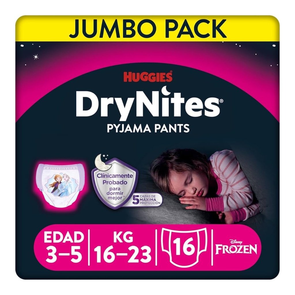 Huggies Drynites Girl Pants 4-7 Years, 16's