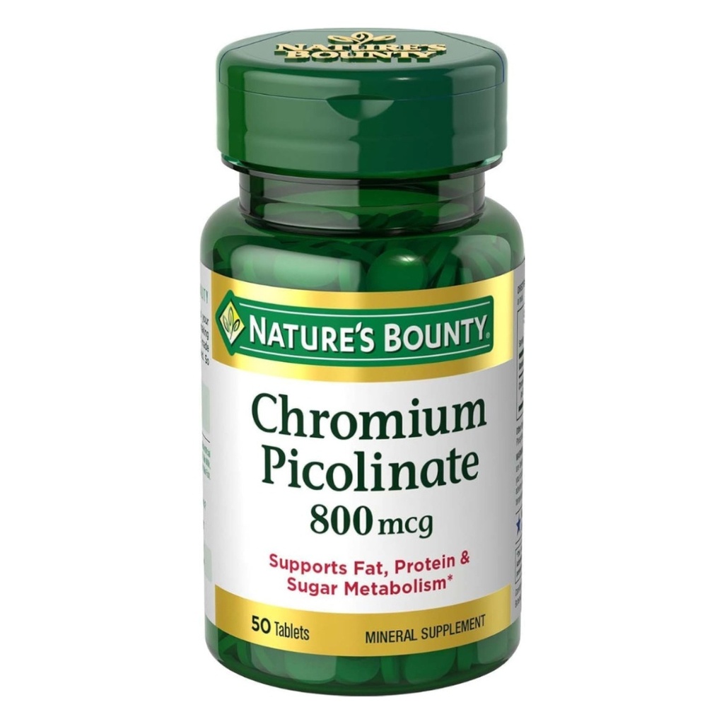 Natures Bounty Chromium Picolinate 800 Mcg Tablets, 50's 