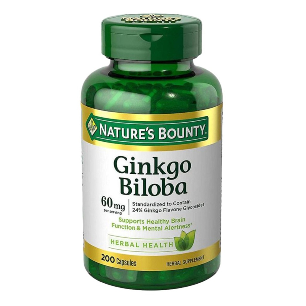 Nature's Bounty Ginkgo Biloba 60mg Capsules, 200's