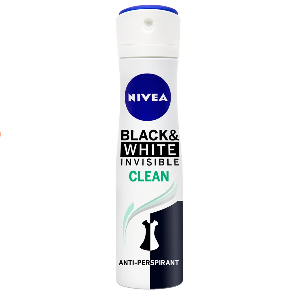 *Nivea Deodorant Invisible Black & White Spray, 150ml