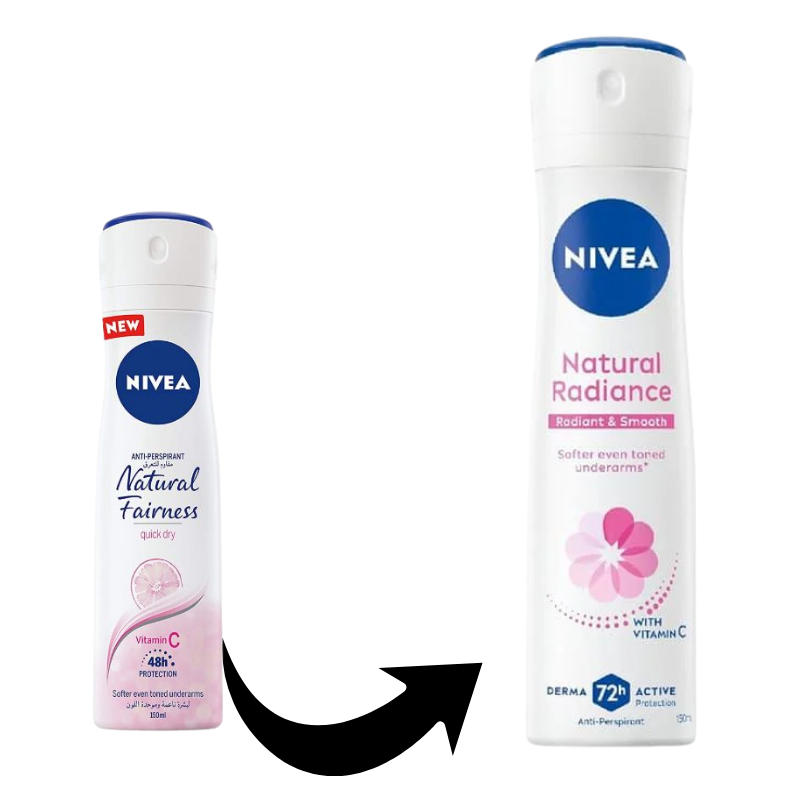 * Nivea Deodorant Natural Radiance Spray, 150ml