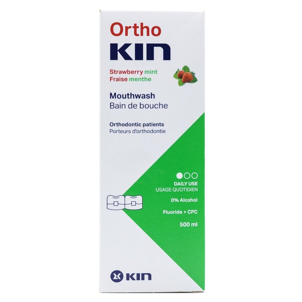 Kin Orthokin Strawberry & Mint Mouthwash, 500ml