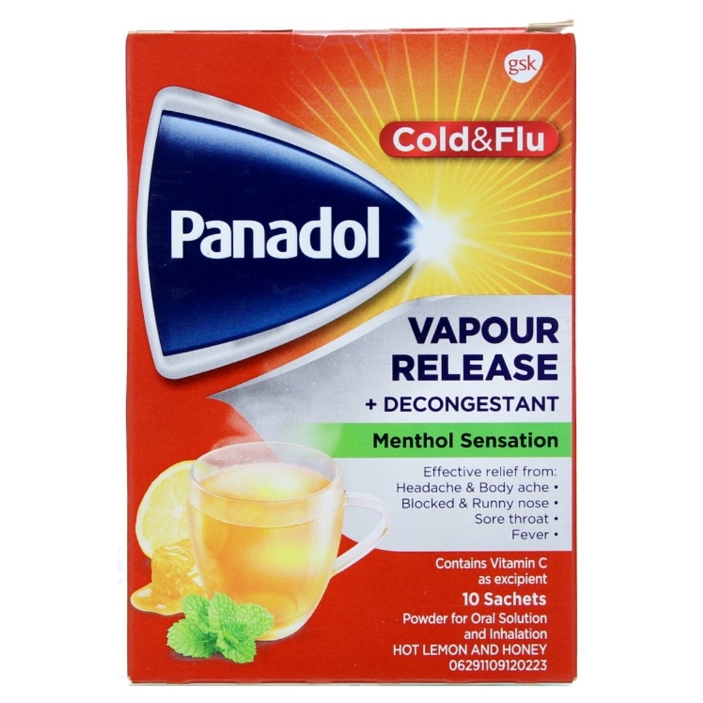 Panadol Cold & Flu Lemon & Honey Sachets, 10's