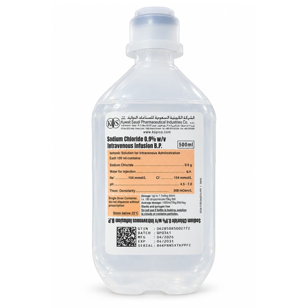 Normail Saline Sodium Chloride 0.9%, 500ml