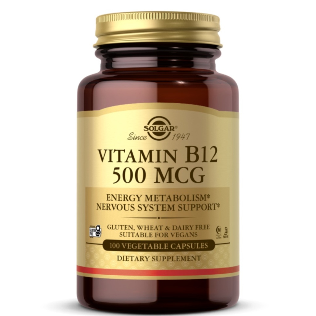 Solgar Vitamin B12 500mcg Capsules, 100's