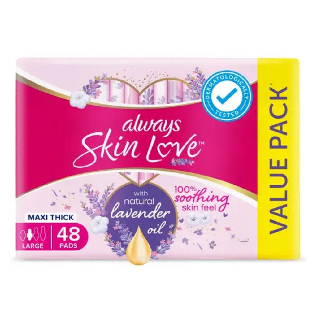 * Always Skin Love Maxi Thick Large Lavender, 48's - Value Pack