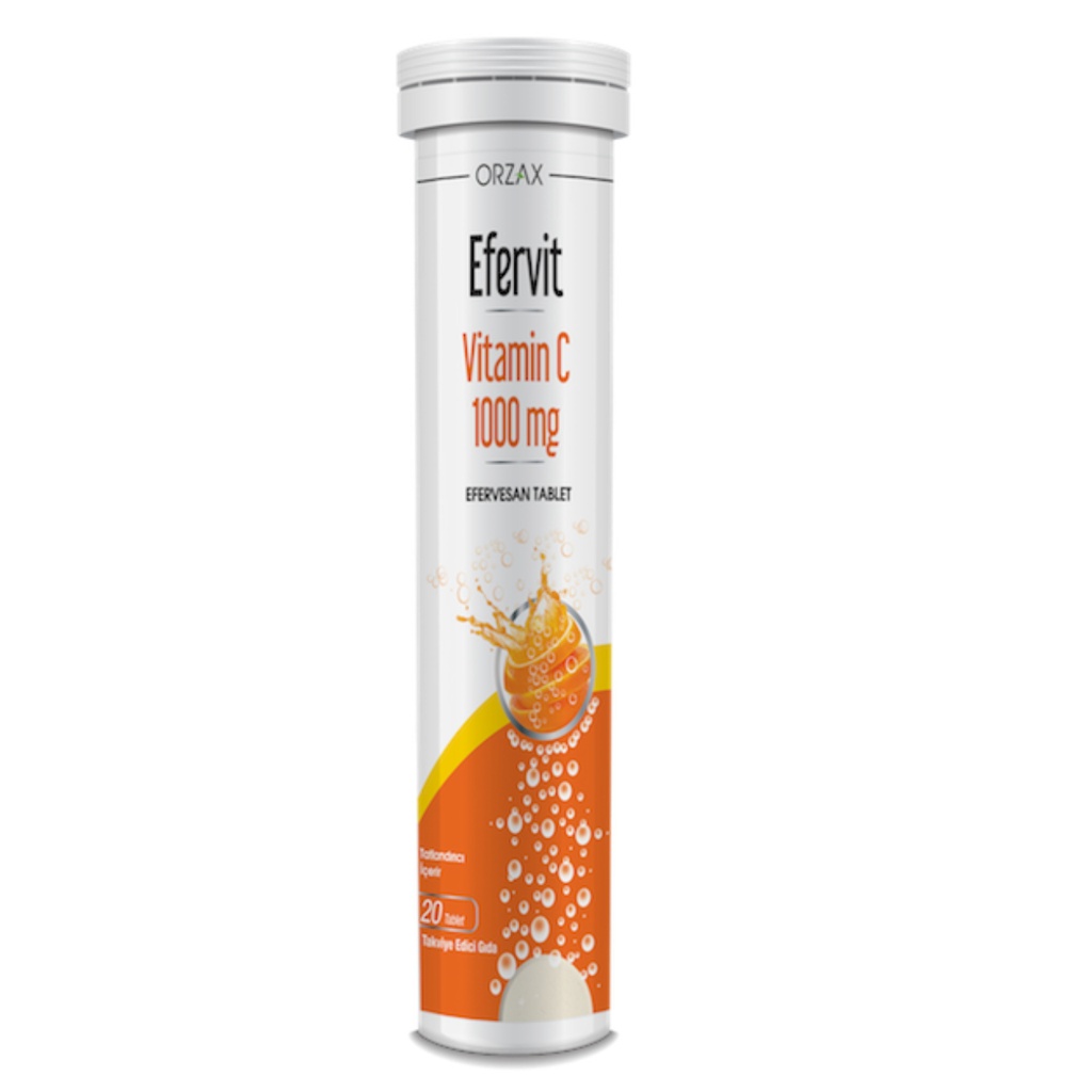 * Orzax Efervit Vit-C 1000mg Effervescent Tablets, 20's