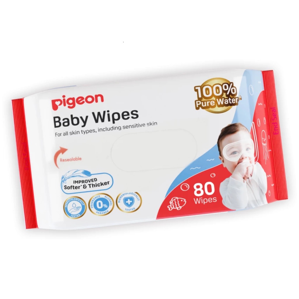 Pigeon Pure Water Baby Lids Wipes, 80's