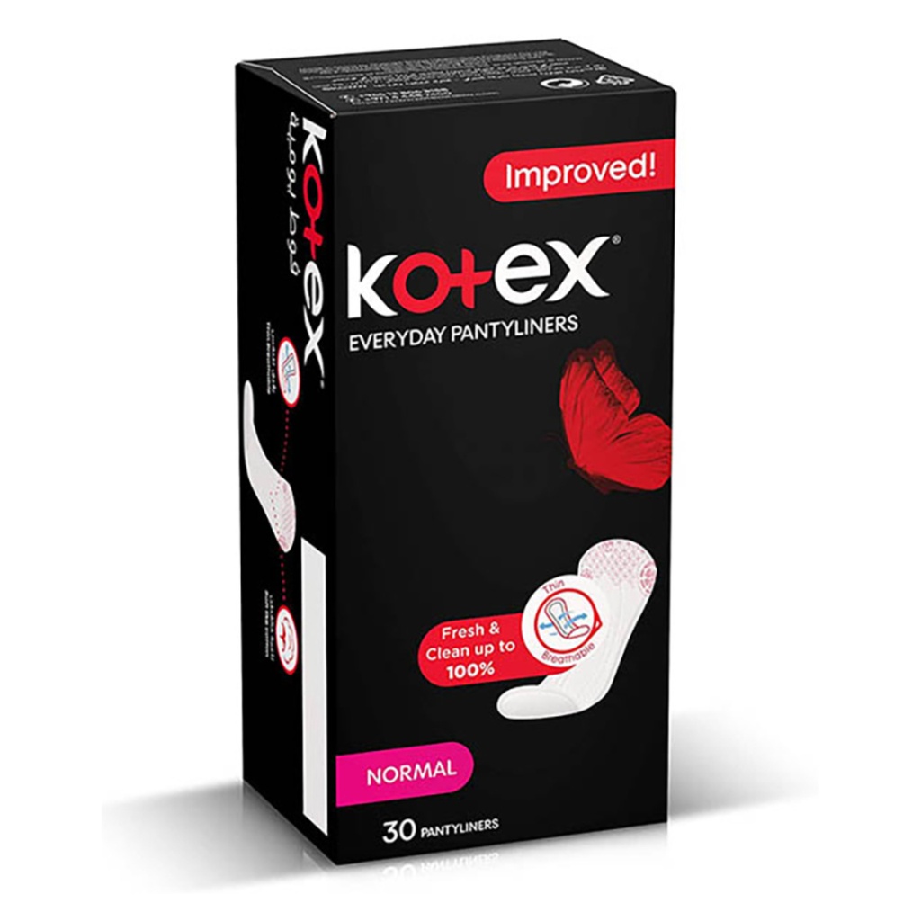 Kotex Pantyliners Natural Normal Unscented, 30's