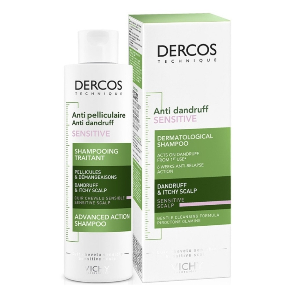 Vichy Dercos Shampoo - Sensitive Scalp, 200ml
