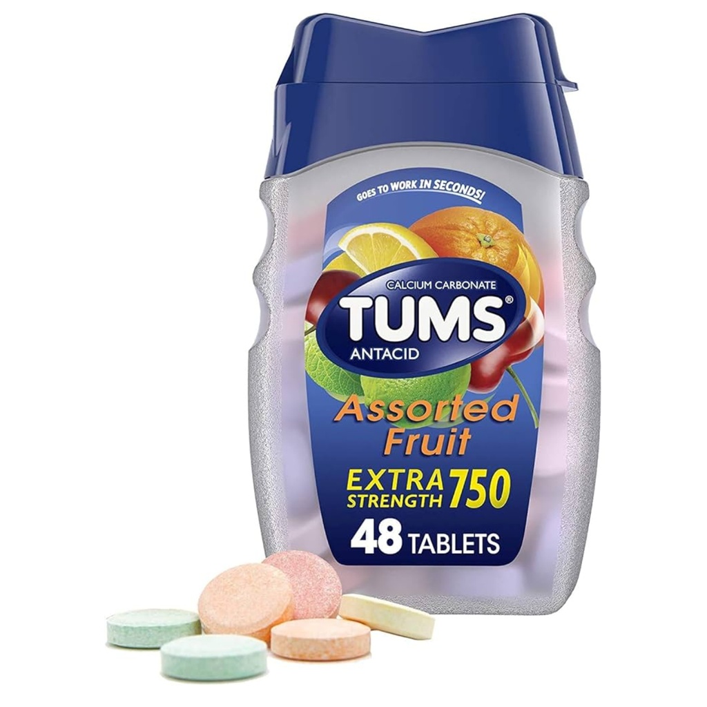 Tums Anti-acid Assorted Fruit Chew Tablets, 48's