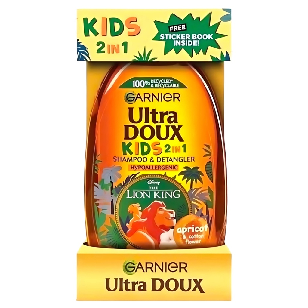 Garnier Ultra Doux Kids Shampoo, 400ml  + Lion King Sticker Book