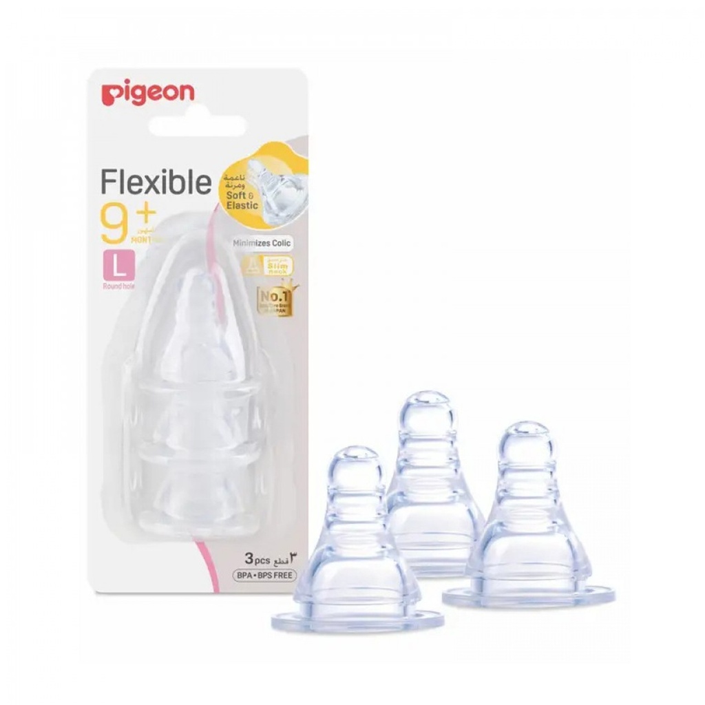 Pigeon Flexible 9+ Months Nipple (L) - 3's