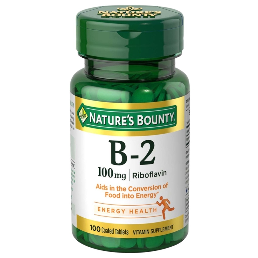 Nature's Bounty Vit-B2 100mg Riboflavin Tablets, 100's