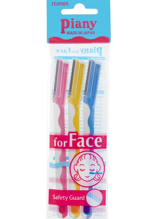 Feather Piany-L Face Razors, 3's