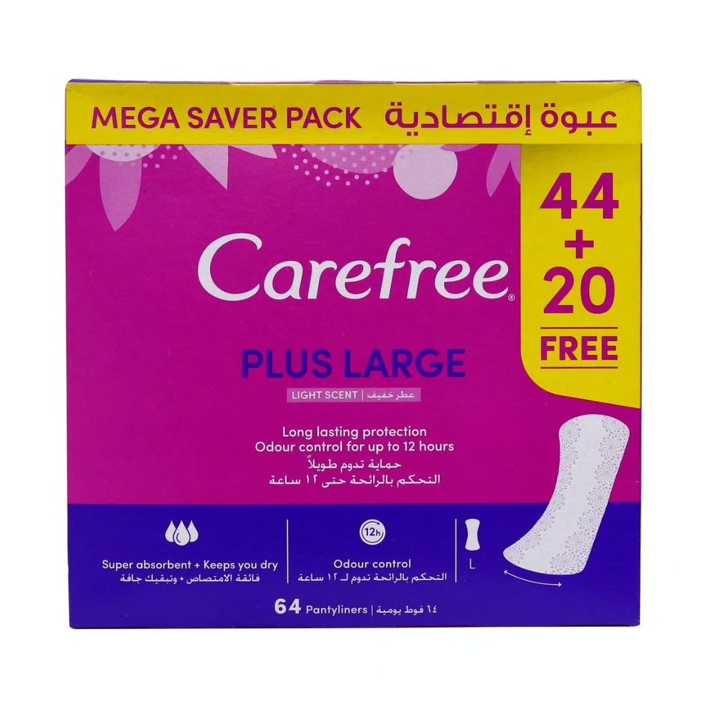 Carefree Mega Pack Large, 64's - (44+20 Free)