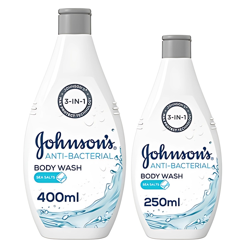Johnson's Antibacterial Sea Salt Body Wash, (400+250ml) Free